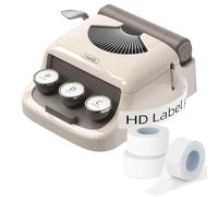 MakeID Q1 Label Maker Machine with 3 Tapes - Portable Bluetooth Label Makers for Home & Office Organization - Compatible with Apple iOS & Android - Clear Prints, Custom Templates & Fonts, Retro Design