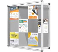 MAKELLO Tamperproof Lockable Notice Board 980x980mm, Grey Display Board