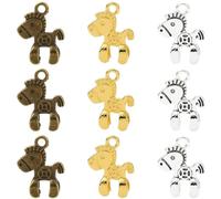 MakemadeDIY 20-30Pcs Assorted Styles Animal Charms Metal Small Horse Charms for Jewelry Making, One Size, Metal, No Gemstone