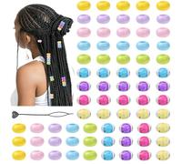 MakemadeDIY 208Pcs Large Hair Beads Jewelry for Women Large Loc Dreadlock Accessories for Braids Pony Beads Beading Hair Cuff Decoration Styling Braiding Tool DIY Crafts