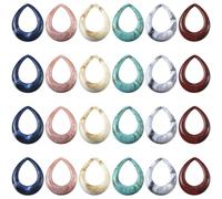 MakemadeDIY 24Pcs Acrylic Big Teardrop Charms Pendants for Jewelry Making Mixed Color Imitation Gemstone Style Charms for Craft Necklaces Earrings Keychains Making Accessories