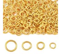 MakemadeDIY 400Pcs Golden Brass Open Jump Ring 4mm 5mm 6mm 7mm Round 2.4mm 3mm 4mm 5mm Thick Chainmail Making Jewelry Findings
