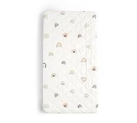 Makemake Organics Organic Changing Pad Cover GOTS Certified Organic Cotton Changing Table Cover Non Toxic Quilted Ultra Soft Girls Boys Neutral Nursery (16"x33", Rainbow)