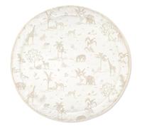MakeMake Organics Organic Play Mat GOTS Certified Organic Cotton Nursery Floor Rug Washable Reversible Non Toxic Quilted Animals Leopard Spots (Round 48", Safari + Wild), PM-01-SF