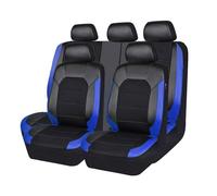 MaKeMoney 9 Pcs Car Seat Covers Full Set For Renault-Clio III/Renault-Clio 2000-2018 2019 2020 2021 2022 2023 2024, Leather Breathable Seat Covers Full Set Seat Protector Accessories,A/Black Blue