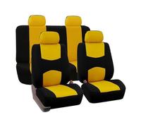 MaKeMoney 9pcs Car Seat Cover Sets For Mi-NI Hatch R50 R56 F55 F56 JCW/One/One D/Cooper/S 2001-2024, Waterproof Seat Covers Full Surround Automotive Seat Accessories, F/Yellow