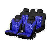 MaKeMoney Car Seat Covers For Dacia Sandero Stepway 3.GEN 2.Gen 2012-2016 2017 2018 2019 2020-2025, 9 Pcs Leather Non-Slip Waterproof Seat Protector Interior Accessories,A/Blue