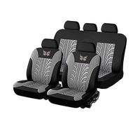 MaKeMoney Car Seat Covers For Dacia Sandero Stepway 3.GEN 2.Gen 2012-2016 2017 2018 2019 2020-2025, 9 Pcs Leather Non-Slip Waterproof Seat Protector Interior Accessories, C/Grey