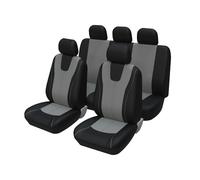MaKeMoney Car Seat Covers Full Set For Peugeot Rifter 2018 2019 2020 2021 2022 2023 2024 2025, Waterproof Breathable Seat Covers Seat Protectors Interior Accessories,E/Black Gray