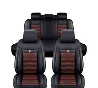 MaKeMoney Leather Car Seat Covers For BMW 5er E60 Sloon 5.Gen 2003-2010, Full Set Breathable Front and Rear Seat Covers Protectors,F/Black-coffee