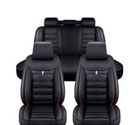 MaKeMoney Leather Car Seat Covers For BMW M5 F90 5er 7.Gen 2017-2024, Full Set Breathable Front and Rear Seat Covers Protectors,E/Black-red