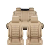 MaKeMoney Leather Car Seat Covers For BMW M5 F90 5er 7.Gen 2017-2024, Full Set Breathable Front and Rear Seat Covers Protectors,B/Beige