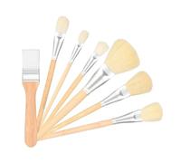 Makemop Brush For Acrylic Painting - Assorted Size Acrylic Paint Mop Brush, Blending Brush For Acrylic Painting With Wooden Handle For Watercolor, Oil