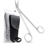 MAKER AND MARKET Applique Long Thin 6 Inch - Angled Offset Blade Scissors with Pouch Sleeve for Embroidery, Fabric, Thread, Knitting, Sewing, Arts & Craft (Satin)