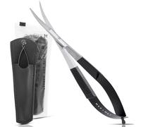 MAKER AND MARKET Spring Action Curved Blade 4.5 Inch EZ Snip Squeeze Scissors with Pouch Sleeve for Applique, Embroidery, Fabric, Thread, Knitting, Sewing, Arts & Craft (Curved Blade)