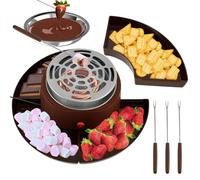 Maker & Chocolate Fondue Set, 2-in-1 Fondue Sets, Marshmallow Toasting Kit with Kit 10 Accessories, Maximum Disk Diameter 30 Cm, for Parties, Movie Nights & Gifts