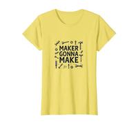 Maker Gonna Make: DIY Craftsman Tool T-Shirt, Women, Lemon, S