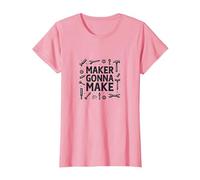 Maker Gonna Make: DIY Craftsman Tool T-Shirt, Women, Pink, L