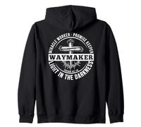 Maker Miracle Worker The Light The Way The Truth ART ON BACK Zip Hoodie