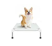 Makerfire Elevated Dog Bed, Indoor/Outdoor Raised Dog Cot for Small Dogs, Detachable Pet Bed with Non-Slip Feet, Polyester Cotton (19.5 “L x 19.5 ”W x 6.4 "H)