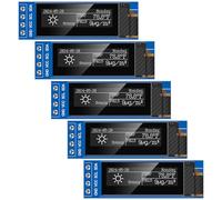 MakerFocus 5pcs 0.91 Inch I2C IIC OLED Display Module 128 x 32 Pixel SSD1306 Self-Luminous Display Board for Arduino/Raspberry Pi/ESP32 (Pre-Soldered, White)