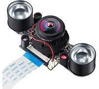 MakerFocus Raspberry Pi 4 Camera 5MP OV5647 Fisheye Camera Automatically Switching Between Day and Night Vision IR-Cut Webcam Compatible with Raspberry Pi 4B/3B+/3B/2B