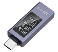 MakerHawk USB C Power Meter, USB Multimeter 4-30V 0-12A Voltage Current Capacity Energy Power Digital Tester for Tablet Chargers Power Bank Cable