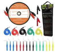 Makeronics 2 Wires 30FT 18AWG Retractable Test Leads with Roll-up Storage Pouch | 15 Pcs 30V Back Probes | 5 Pcs 4mm Banana Plug to Alligator Clip Circuit Test Wires (39.37") | 2 PCS Alligator Clips