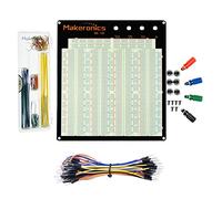 Makeronics Solderless 3220 Tie-Points Experiment Plug-in Breadboard Super Kit with Aluminum Back Plate and 140 U-Shape Jumper Wires + 65 Jumper Wires for Prototyping Circuit/Arduino