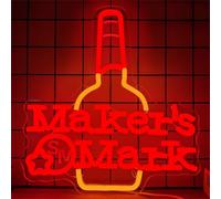 Makers Mark Whiskey Neon Sign Maker Mark Neon Sign for Wall Decor Bar Neon Sign for Man Cave Neon Led Sign Dimmable Neon Light Up Sign for Beer Bar Pub Business Man Cave Club Party Gift