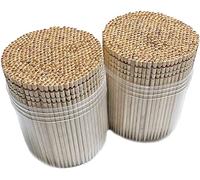 Makerstep 1000 Wooden Toothpicks Ornate Handle in Toothpicks Holder Container 2 Packs of 500, Good for Party, Cleaning Teeth, Appetizer.