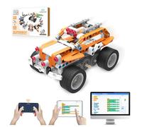 makerzoid Superbot STEM Coding Robot Kit, Kids Ages 6 7 8 9 10 11 12 13, 26 in1 Programmable Robotics Kit, 400 Pieces, Free App