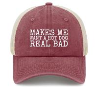 Makes Me Want a Hot Dog Real Bad Hat Trucker Hat Men Dad Hat Gifts, Deep Rose, One size