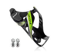 Maketheone Full Carbon Fiber Ultralight Water Bottle Cage Holder for Cycling Bicycle Bike 26g (Black Green)
