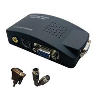 MakeTheOne RCA Composite AV S-Video to VGA Converter, Adapter Switch Box for Laptop PC DVD VCD to Monitor Computer Projector
