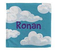 MakeThisMine Personalised Children’s Kids Custom Name Bath Face Cloth Flannel - 30 x 30 cm - Cloud Alphabet