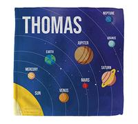 MakeThisMine Personalised Children’s Kids Educational Custom Name Bath Face Cloth Flannel - 30 x 30 cm - Planets Solar System