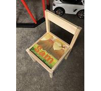 MakeThisMine Personalised Children's Chair LATT Wooden Dinosaur Dino2 T-rex Egg Printed Name Engraved Kids Indoor Outdoor Nusery Play Room Furniture Girls Friends Boys Family