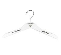 MakeThisMine Personalised Child's Wooden Coat Hangers Engraved with Names of Your Choice For Lovedones New Born Baby Shower Birthday Wedding Any Occasions (White)