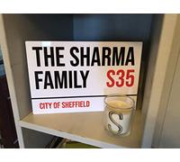 MakeThisMine Personalised Street Sign Family Name Town Post Code Metal Panel Wall Plaque Any Name Text Design Printed Poster Art Vintage Style Display Block Novelty Gift (12x16, Mounting Pack)