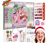Makeup Advent Calendar 2025 Teens Girl, 24 Days Christmas Countdown Face Eyes Lip Nail Beauty Advent Calendar for Girls Women, 24 Pcs Xmas Holiday Gifts Sets, Festival Surprise Full Makeup Kits