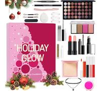 Makeup Advent Calendar, Creative Gift Design, 24 Days Christmas Countdown Advent Calendar, With Eye Shadow, Lipstick, Finishing Powder, For Holiday Parties, Daily Use, Women Girls Teens