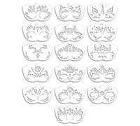Makeup Art Stencils - PET 20x12x0.1cm 7.87x4.72x0.04 Inches | Carnival Design Guides with Rinse Ready, School Shows, Birthday Events | Party Skin Patterns Halloween Celebrations, Stage Acts