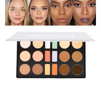 Makeup Artist Palette, Concealer Foundation Palette, 18 Colors Waterproof Face Foundation Cream | Long Lasting Beauty Contour Palette for Dating, Voy