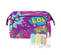 Makeup Bag 1970s Disco Retro Grunge Graffiti Zipper Large Cosmetic Bag Women Cash Wallet for Toiletry Organizer, 1970S disco retro grunge graffiti62, 10.2" x 5.9" x 6.7", Art Deco