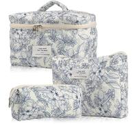 Makeup Bag 3Pcs Cotton Quilted Exquisite and Durable