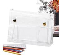 Makeup Bag, 6 Layers Pencil Case, 7.09x2.76x4.13 inches Portable Clear Pouch, Versatile Storage Solution for Cosmetic Toiletry Stationery School Travel Use by Students Adults and Teens