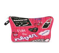 Makeup Bag Black Hearts Printed Make Up Bag,Microfiber Cosmetic Bags,Toiletry Bags for Women,Personalized Small Make Up Bag,Travel Makeup Bag,Toiletry Bags,Coin Purse with Zipper 1 Piece