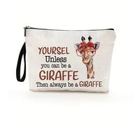 Makeup Bag Brown Giraffe Printed Make Up Bag,Microfiber Cosmetic Bags,Toiletry Bags for Women,Personalized Small Make Up Bag,Travel Makeup Bag,Toiletry Bags,Coin Purse with Zipper