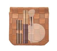 Makeup Bag | Card Organizer with Automatic Closure - Portable Toilet Bag - for Women Girls Brides Students Travel Gym Wedding Beach Camping Earphones G, brown, Please refer to the description, Please